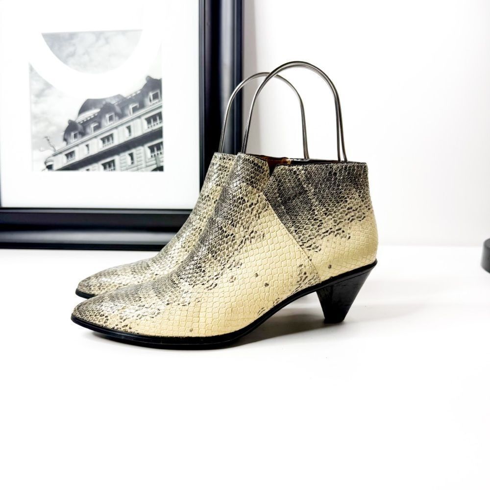 Franco Sarto Snakeskin Leather Booties | Size 6 | Pointed Toe UrbanWestern Style